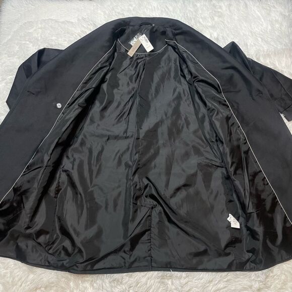New with Tags Reitmans Trench Coat Black Womens Size XL Water Repellant - Picture 4 of 9
